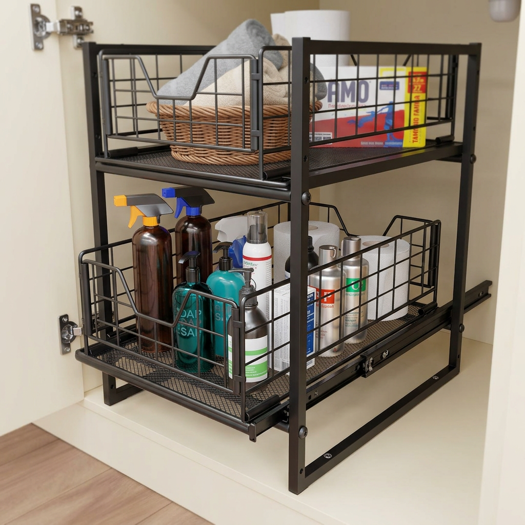 Pull-out basket access detail
