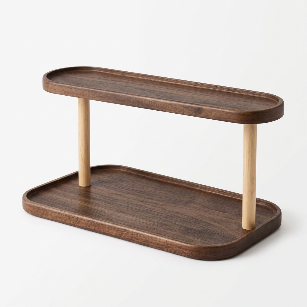 Two-tier countertop organizer on white background