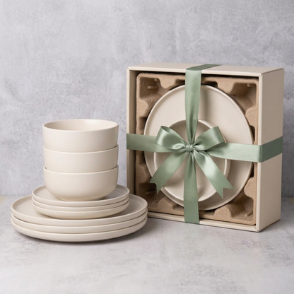 Ceramic dinnerware gift packaging concept, gift packaging not included
