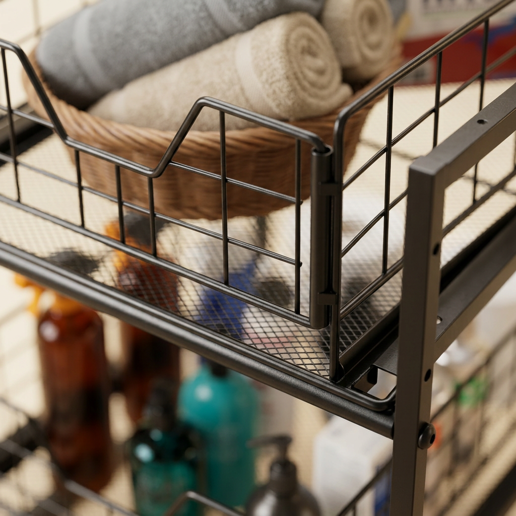 Wire basket sides and mesh base detail